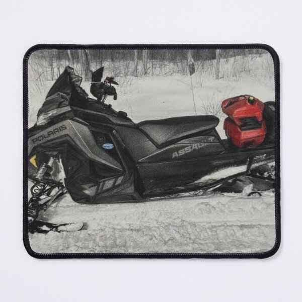 Item preview, Realistic Charcoal Polaris Assault Snowmobile in Snow designed and sold by CiaraCharcoal.