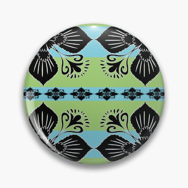 Item preview, Tropical lime and turquoise ornate floral damask pattern designed and sold by AdesignbyG.