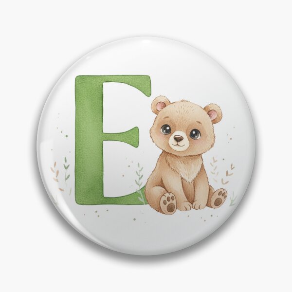 Item preview, Watercolor bear with letter E designed and sold by Motivburg.