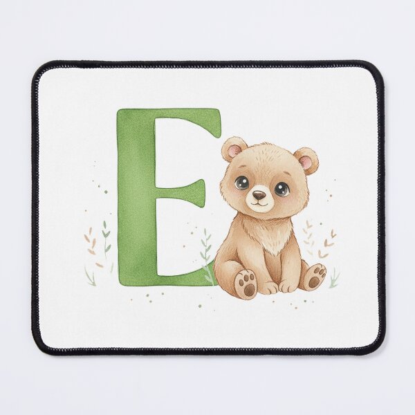 Item preview, Watercolor bear with letter E designed and sold by Motivburg.