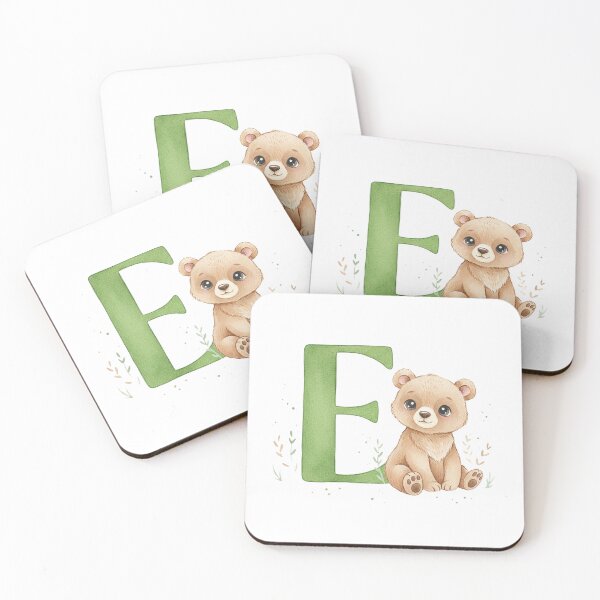 Item preview, Watercolor bear with letter E designed and sold by Motivburg.