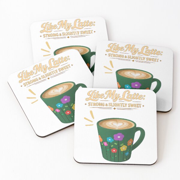 Item preview, ike My Latte Funny Coffee Lover Shirt Strong Slightly Sweet Cute Floral Mug Design designed and sold by NeO² Studio.