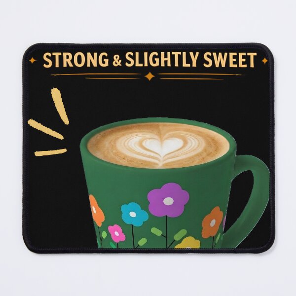Item preview, ike My Latte Funny Coffee Lover Shirt Strong Slightly Sweet Cute Floral Mug Design designed and sold by NeO² Studio.