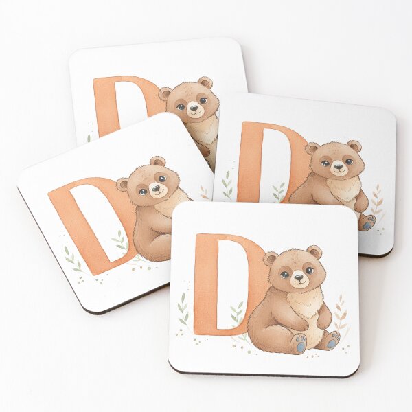 Item preview, Watercolor bear with letter D designed and sold by Motivburg.