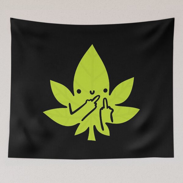 Item preview, Cute Fuck Off Weed Leaf Marijuana Kawaii designed and sold by Plant Cult.
