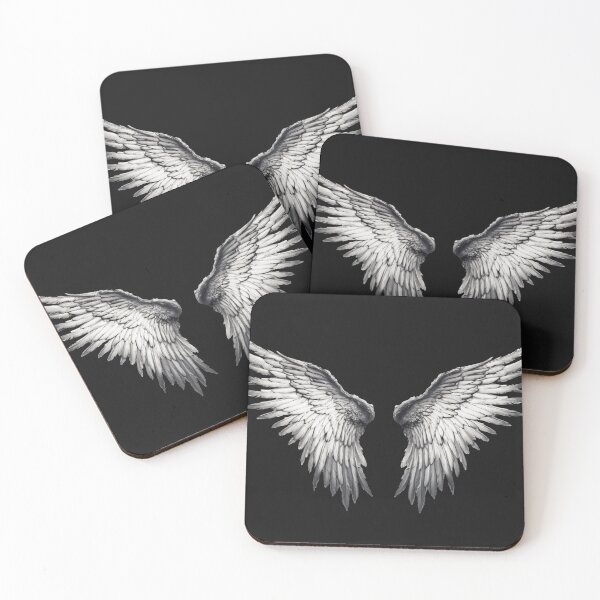 Item preview, Monochrome Angel Wings Symmetry Goth Ethereal Art designed and sold by lematworks.