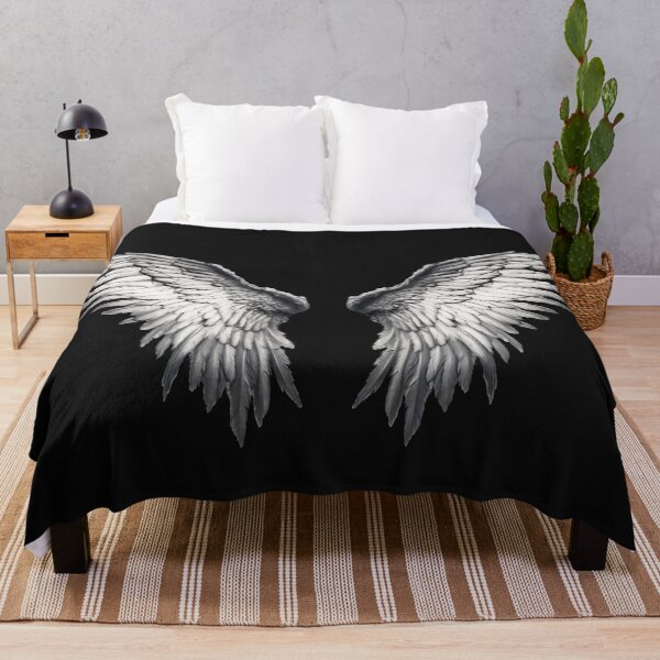 Item preview, Monochrome Angel Wings Symmetry Goth Ethereal Art designed and sold by lematworks.