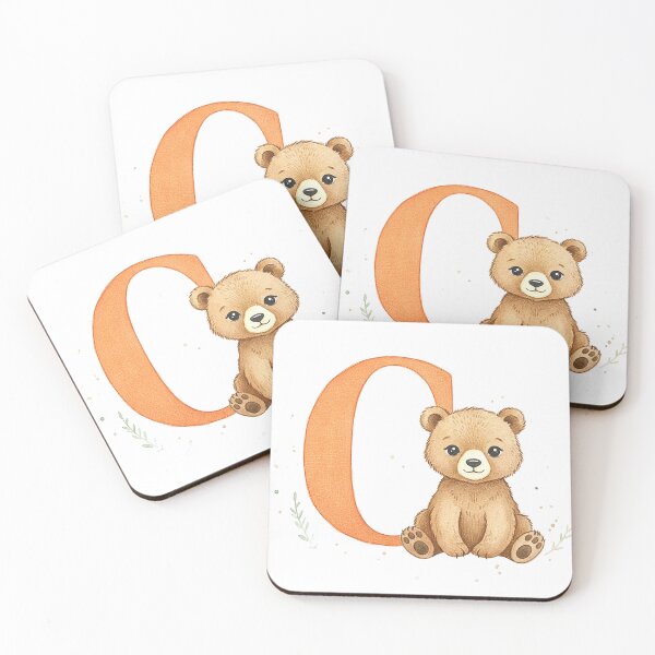 Item preview, Watercolor bear with letter C designed and sold by Motivburg.