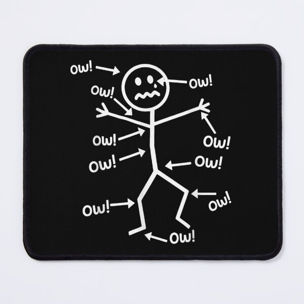 Item preview, Funny Ow Ow Ow Ow Saying Body Pain Character Humor Sarcastic designed and sold by ZalcArtStore.