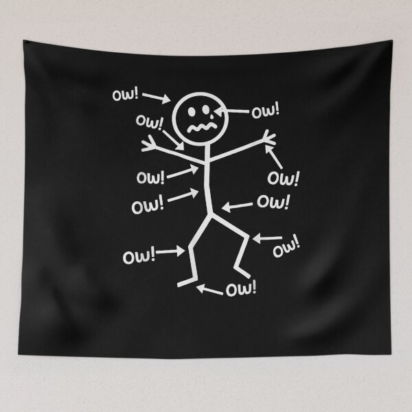 Item preview, Funny Ow Ow Ow Ow Saying Body Pain Character Humor Sarcastic designed and sold by ZalcArtStore.