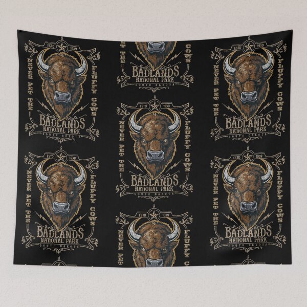 Item preview, Never Pet the Fluffy Cows Badlands National Park Buffalo Western Style designed and sold by phoebelevine.