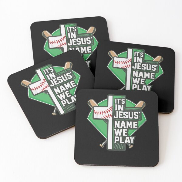 Item preview, It's In Jesus Name We Play Baseball Christian Faith God Game Day designed and sold by phoebelevine.