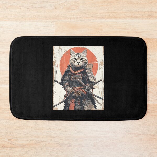 Item preview, Japanese Ninja Cat Samurai Warrior Anime Ukiyo Japan Style designed and sold by phoebelevine.