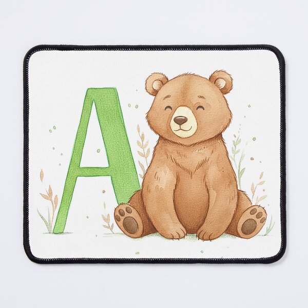 Item preview, Watercolor bear with letter A designed and sold by Motivburg.