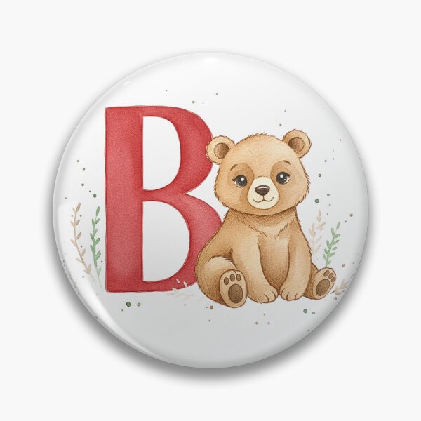 Item preview, Watercolor bear with letter B designed and sold by Motivburg.