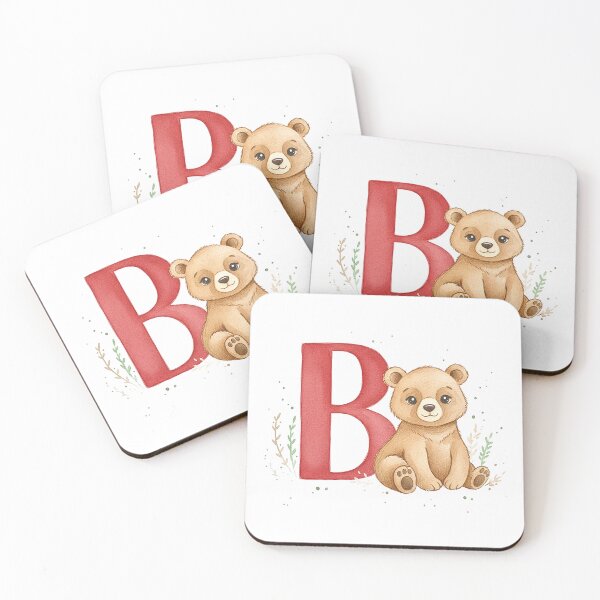 Item preview, Watercolor bear with letter B designed and sold by Motivburg.