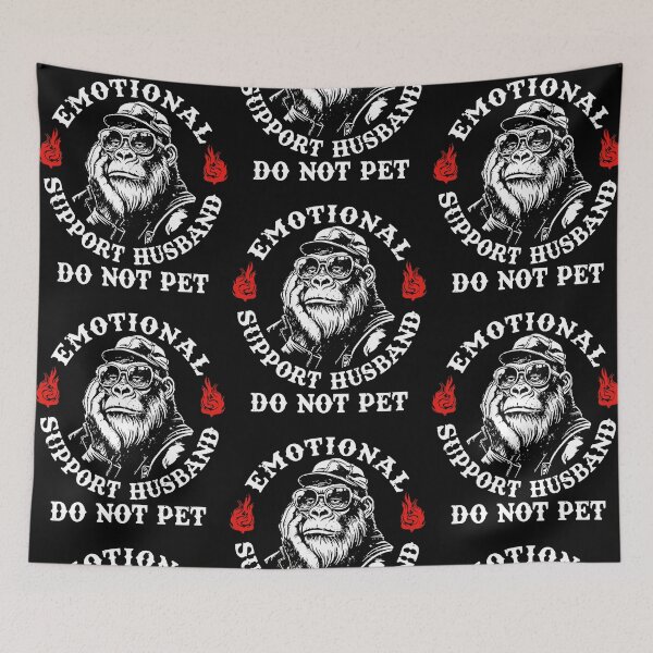 Item preview, Emotional Support Husband Do Not Pet Funny Monkey Graphic designed and sold by phoebelevine.