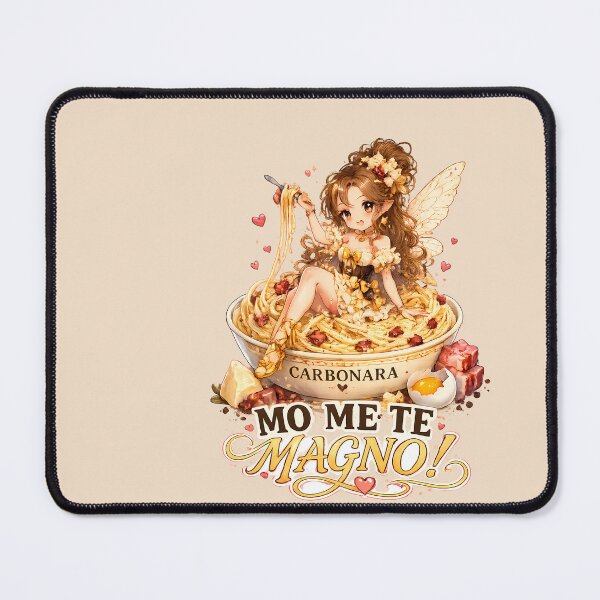 Item preview, Carbonara Fairy Desk Mat – Kawaii Italian Food Anime designed and sold by The shop of Dreams.