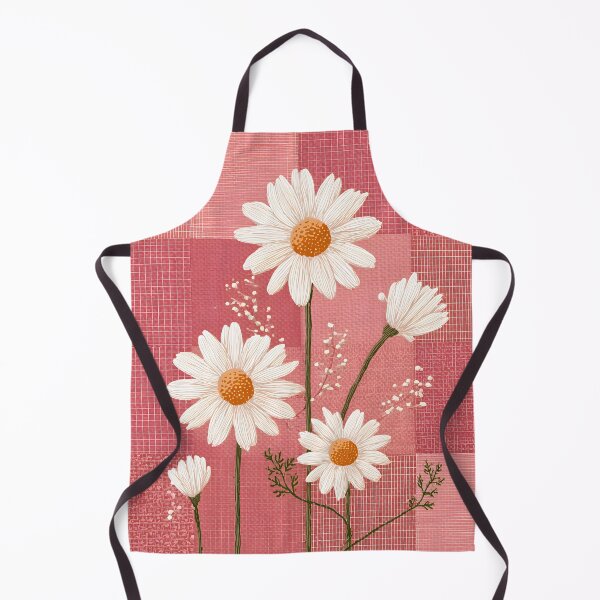 Item preview, White Daisy on Pink Patchwork Background Textured Floral Design designed and sold by daila70.