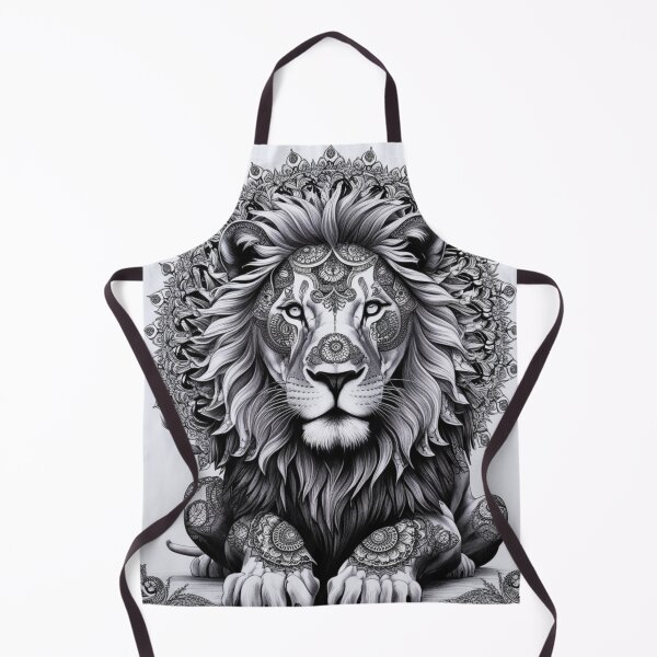 Item preview, Majestic Lion Mandala Spiritual Line Art designed and sold by suryabumblee.