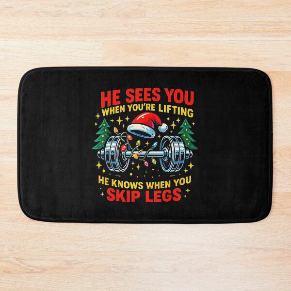 Item preview, He Sees You Lifting Funny Gym Christmas Skip Legs Joke designed and sold by eliramaison.