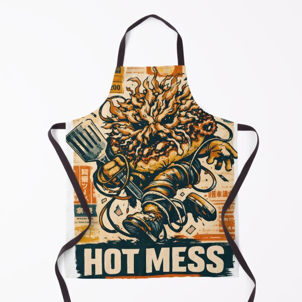Item preview, Hot Mess Express Okonomiyaki Oaf - Funny Japanese Street Food Character Art - Retro Kaiju Style by Vivaan Studio designed and sold by Vivaan Studio.