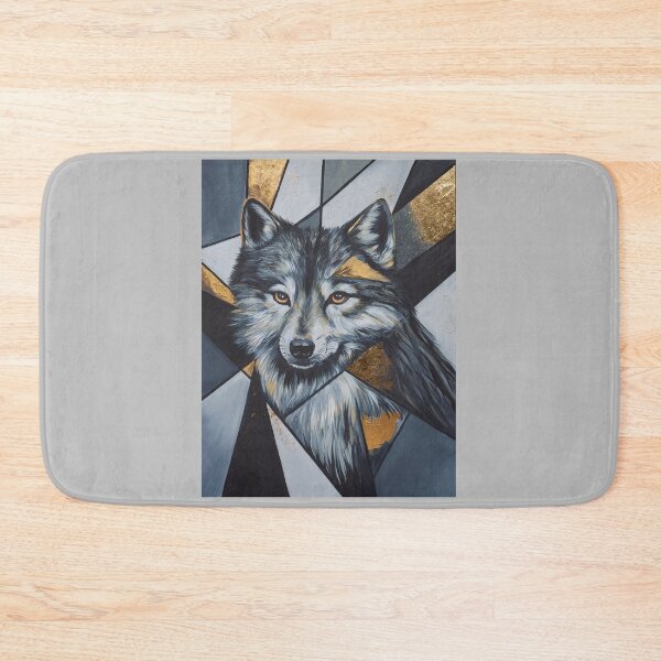 Item preview, Majestic Wolf in Black and Gold Geometric Style designed and sold by Agnieszka Gajewska art.