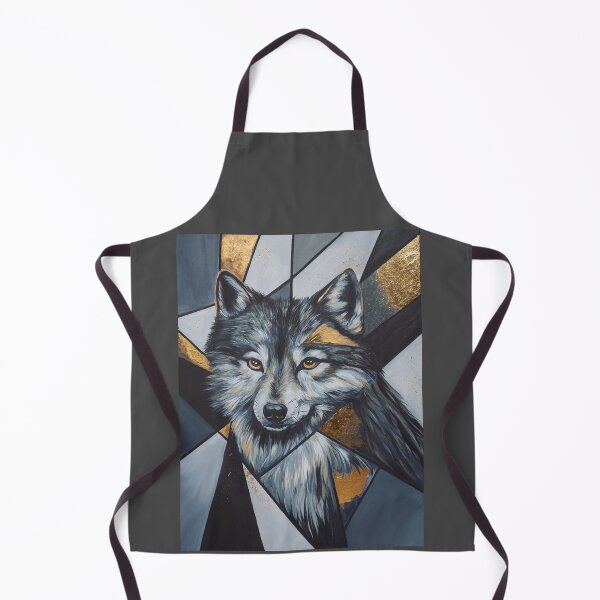 Item preview, Majestic Wolf in Black and Gold Geometric Style designed and sold by Agnieszka Gajewska art.