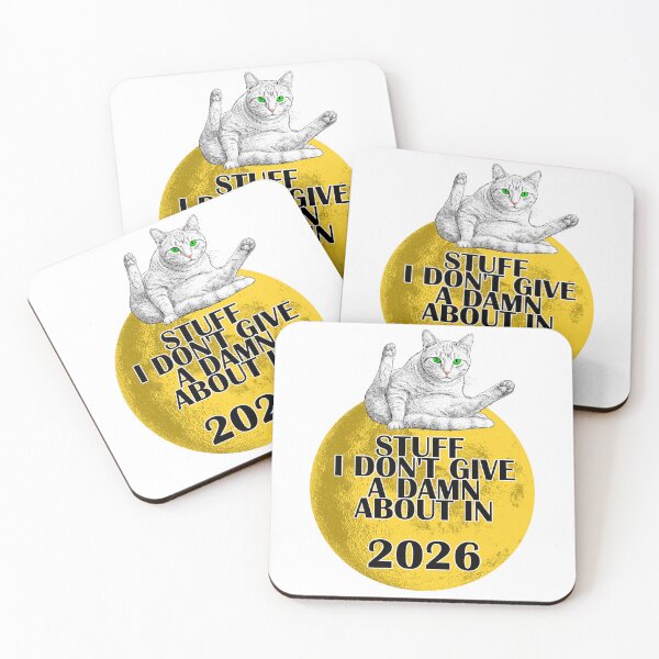 Item preview, White Cat Sitting on Moon Stuff I Dont Give a Damn 2026 designed and sold by ChR-oman.