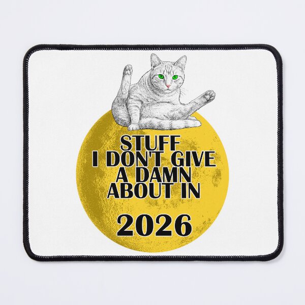 Item preview, White Cat Sitting on Moon Stuff I Dont Give a Damn 2026 designed and sold by ChR-oman.