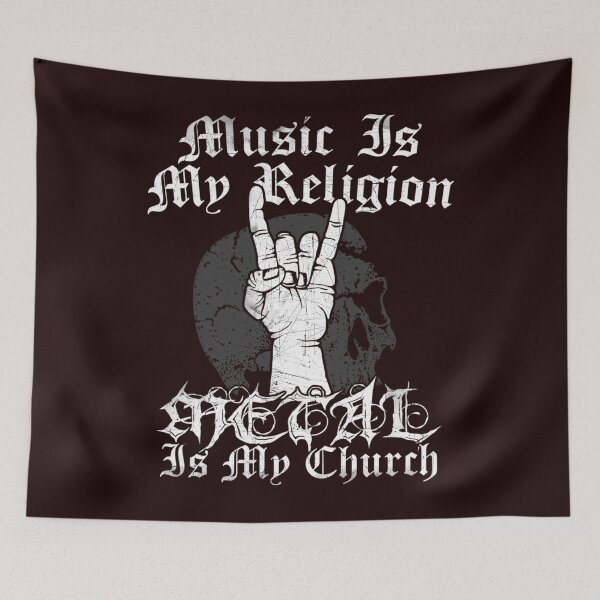 Aperçu de l'œuvre Heavy Metal Quote Music Is My Religion Metal Is My Church créée et vendue par WILI-YAWILI.