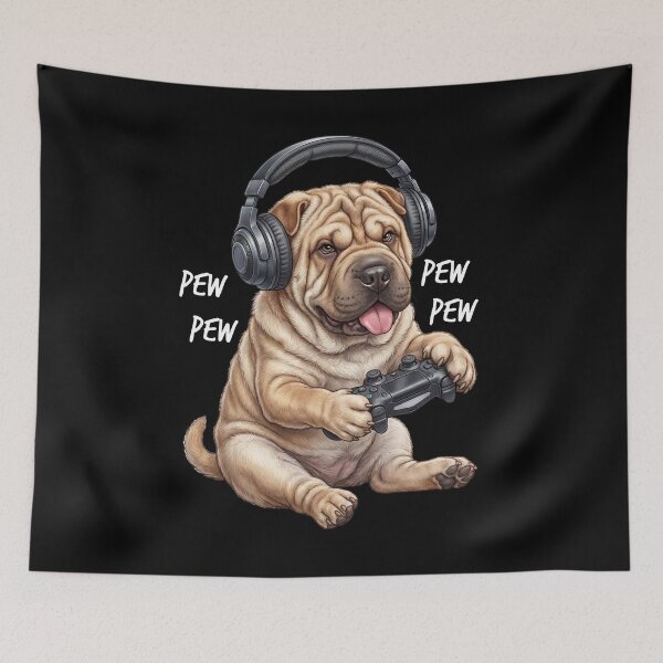 Item preview, Gaming Chinese Shar Pei Gamer Videogaming Dog Lover designed and sold by TerryConnells.