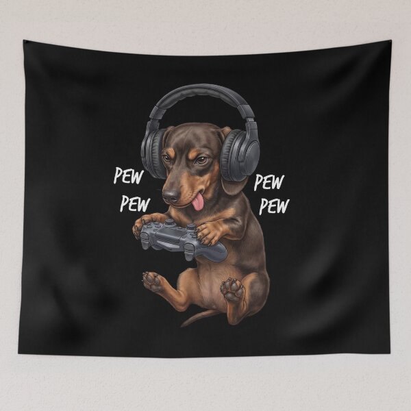 Item preview, Gaming Dachshund Gamer Videogaming Dog Lover designed and sold by TerryConnells.