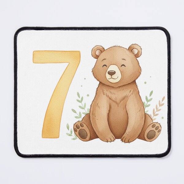 Item preview, Watercolor bear with the number 7 designed and sold by Motivburg.