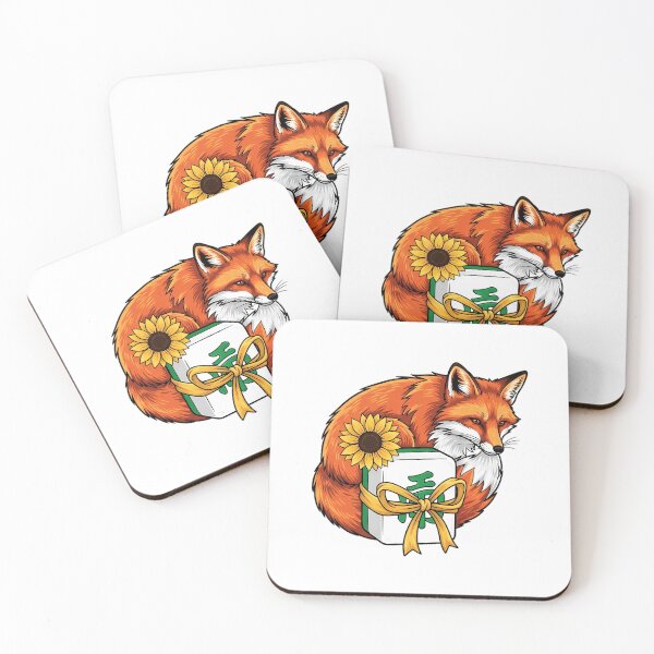 Item preview, Ribboned Jade Tile Fox designed and sold by pumsquare.