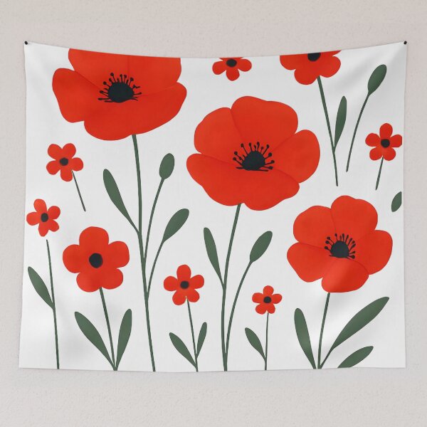 Aperçu de l'œuvre petits coquelicots rouges créée et vendue par uunaa.