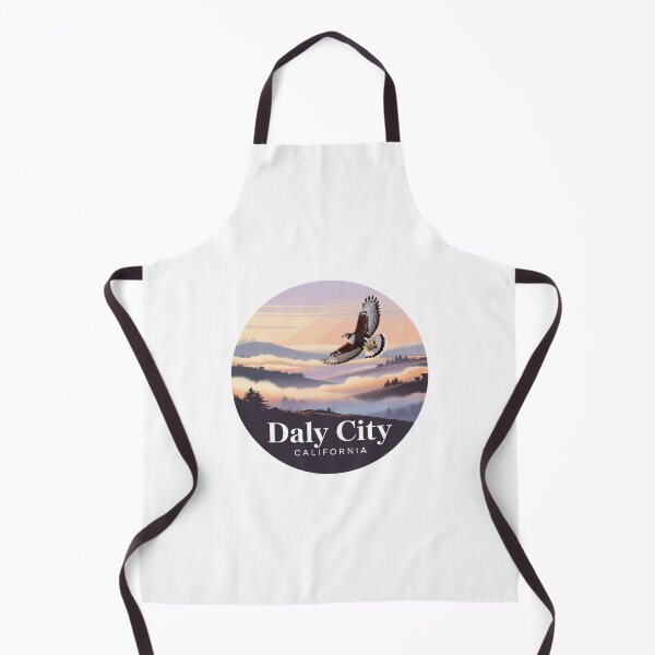 Item preview, Daly City California: Sunset Hawk Foggy Hills Wildlife Illustration designed and sold by CircinusStore.