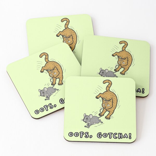 Item preview, Cat and Mouse Chase Naive Art Illustration  designed and sold by LeshanArt.