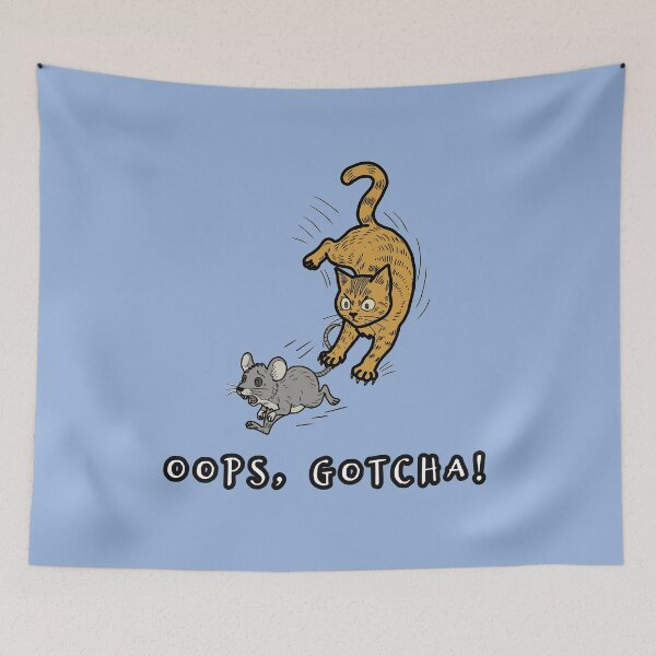Item preview, Cat and Mouse Chase Naive Art Illustration  designed and sold by LeshanArt.