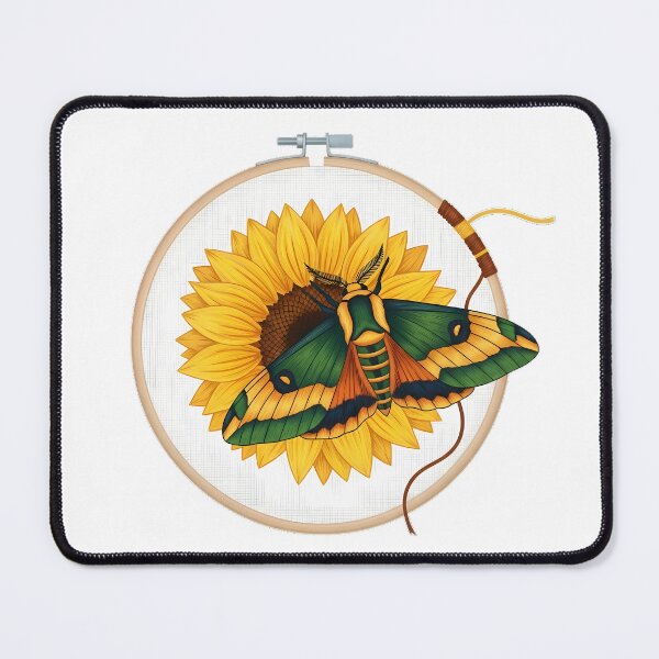 Item preview, Embroidery Hoop Sunflower Moth designed and sold by pumsquare.