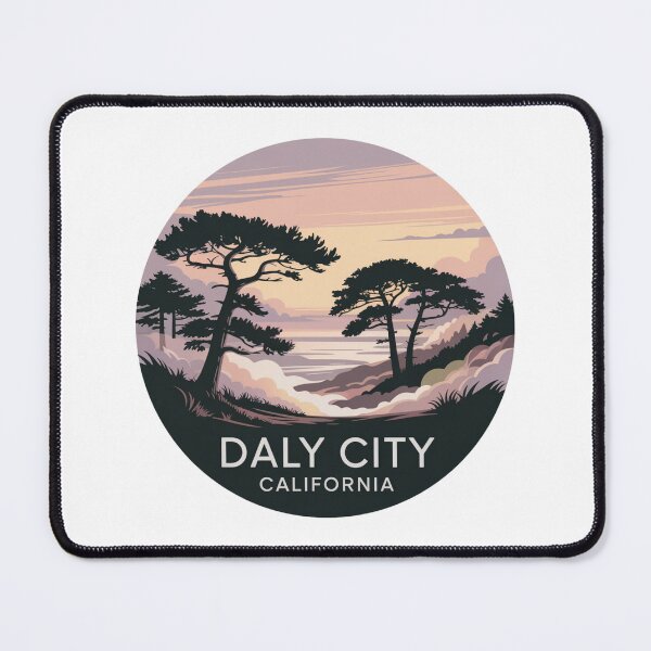 Item preview, Daly City California: Coastal View – Pastel Hills and Ocean Illustration designed and sold by CircinusStore.
