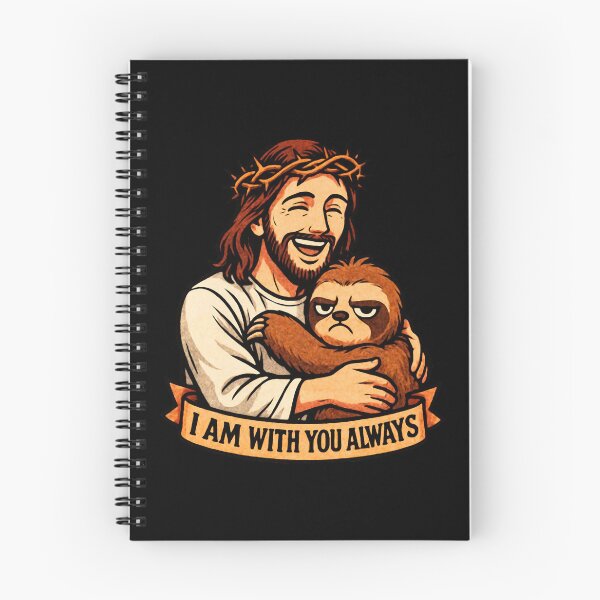 Item preview, Matthew 28:20 I am with you always Jesus Hugging Grumpy Sloth designed and sold by plushism.