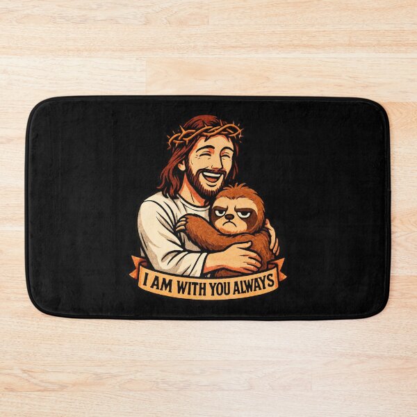 Item preview, Matthew 28:20 I am with you always Jesus Hugging Grumpy Sloth designed and sold by plushism.