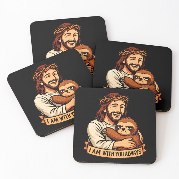 Item preview, Matthew 28:20 I am with you always Jesus Hugging Grumpy Sloth designed and sold by plushism.
