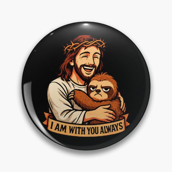 Item preview, Matthew 28:20 I am with you always Jesus Hugging Grumpy Sloth designed and sold by plushism.