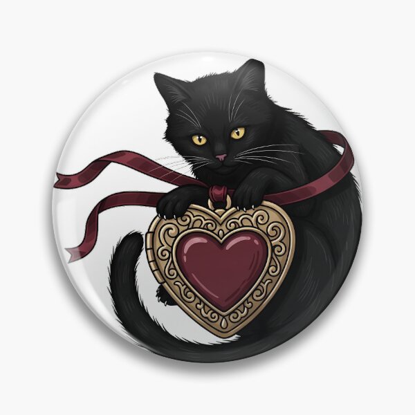 Item preview, Velvet Locket Black Cat designed and sold by IllumeInk.