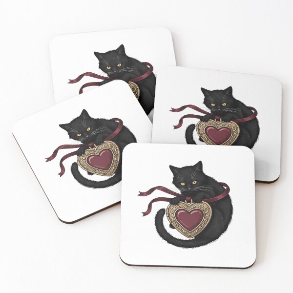 Item preview, Velvet Locket Black Cat designed and sold by IllumeInk.