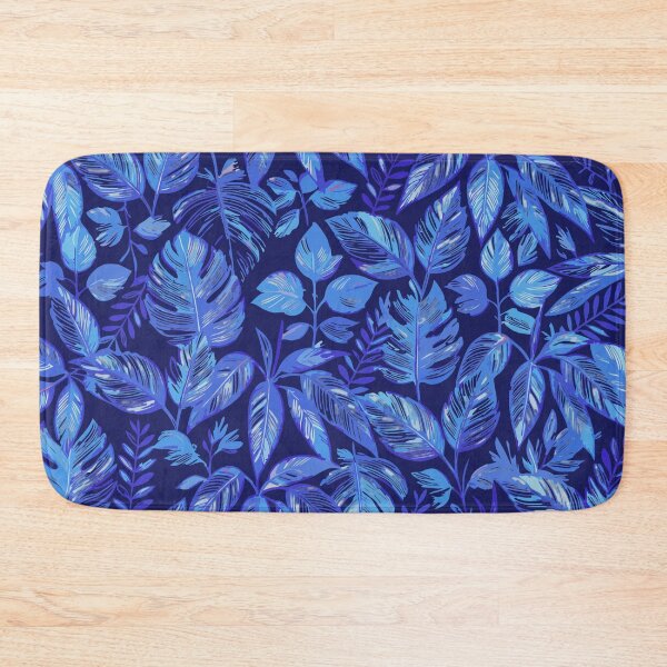 Item preview, Blue linear leaves pattern designed and sold by Aquarius8.