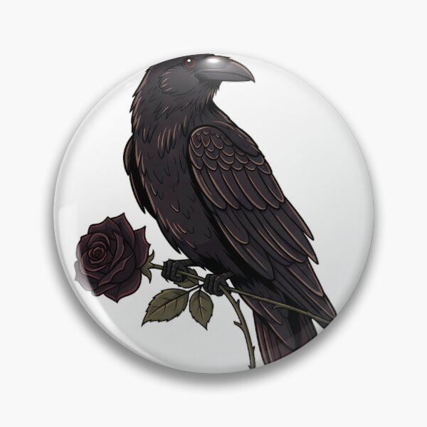 Item preview, Raven with Black Rose designed and sold by IllumeInk.