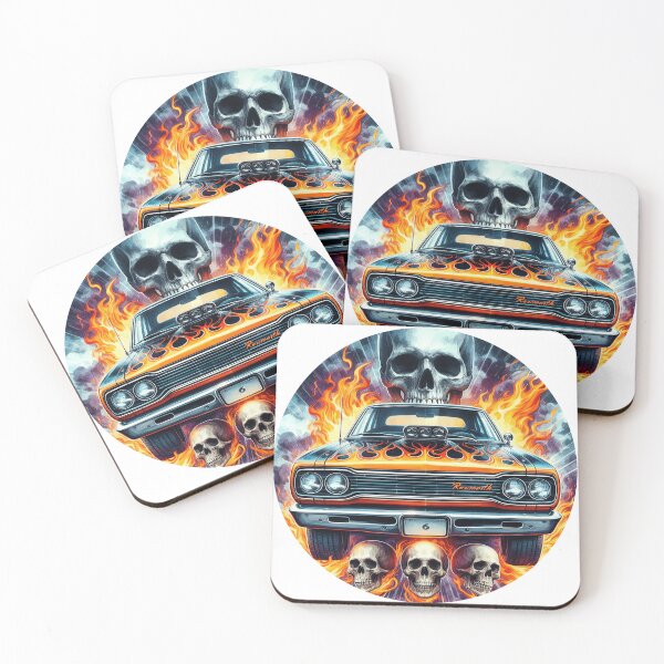 Item preview, American muscle car in flames designed and sold by Aspretto.